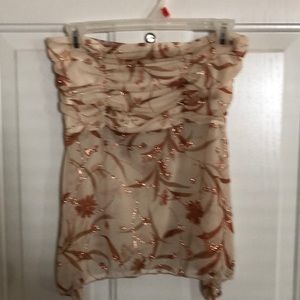 Strapless summer top/with matching over lay.